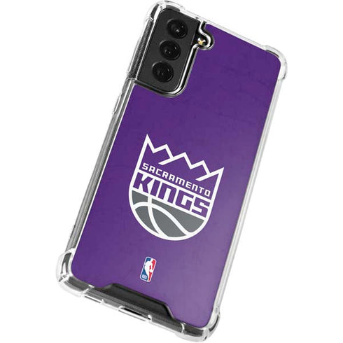 NBA Sacramento Kings Distressed Galaxy S21 FE Clear Case